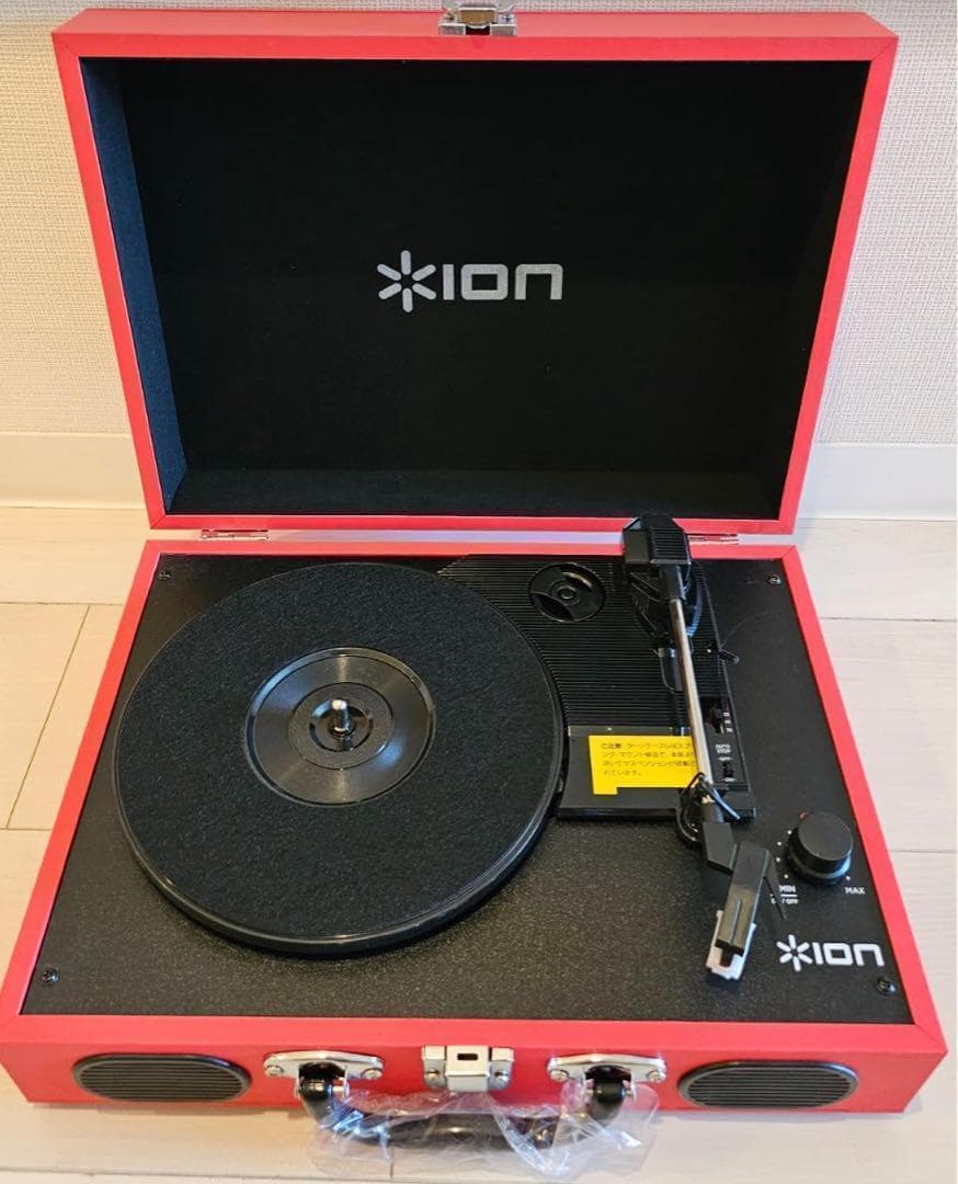 ポータブルレコードプレーヤー スーツケース型 スピーカー内蔵 レトロ レッド