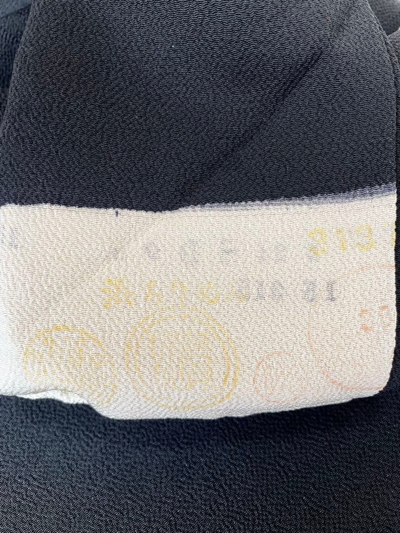 【季節の染め帯】 菜の花 九千名古屋帯 浜ちりめん◇正絹 ブラック 未使用