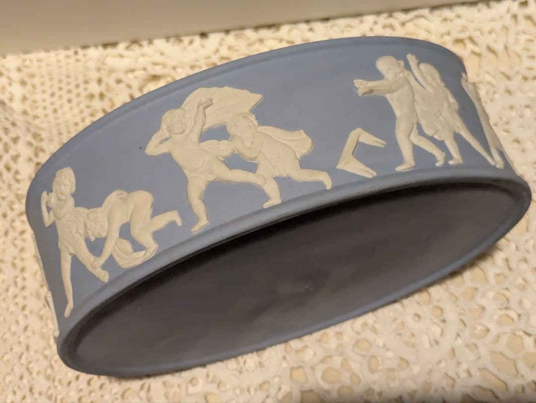 【未使用・レア】ウェッジウッド　ジャスパー　 トリンケットボックス お菓子入