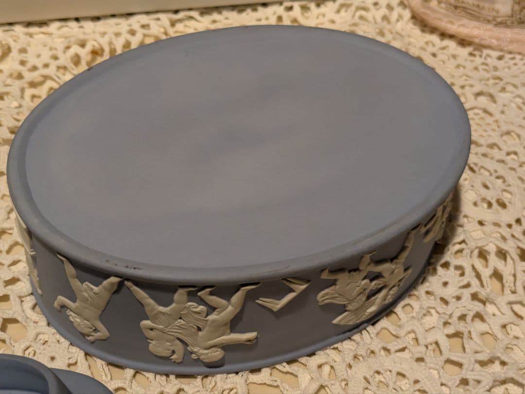 【未使用・レア】ウェッジウッド　ジャスパー　 トリンケットボックス お菓子入