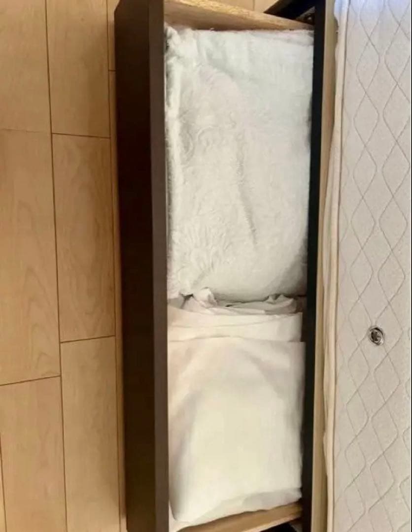 ★送料込★ セミダブル　ベッドフレーム　２台　ASLEEPウォルナット　左収納②