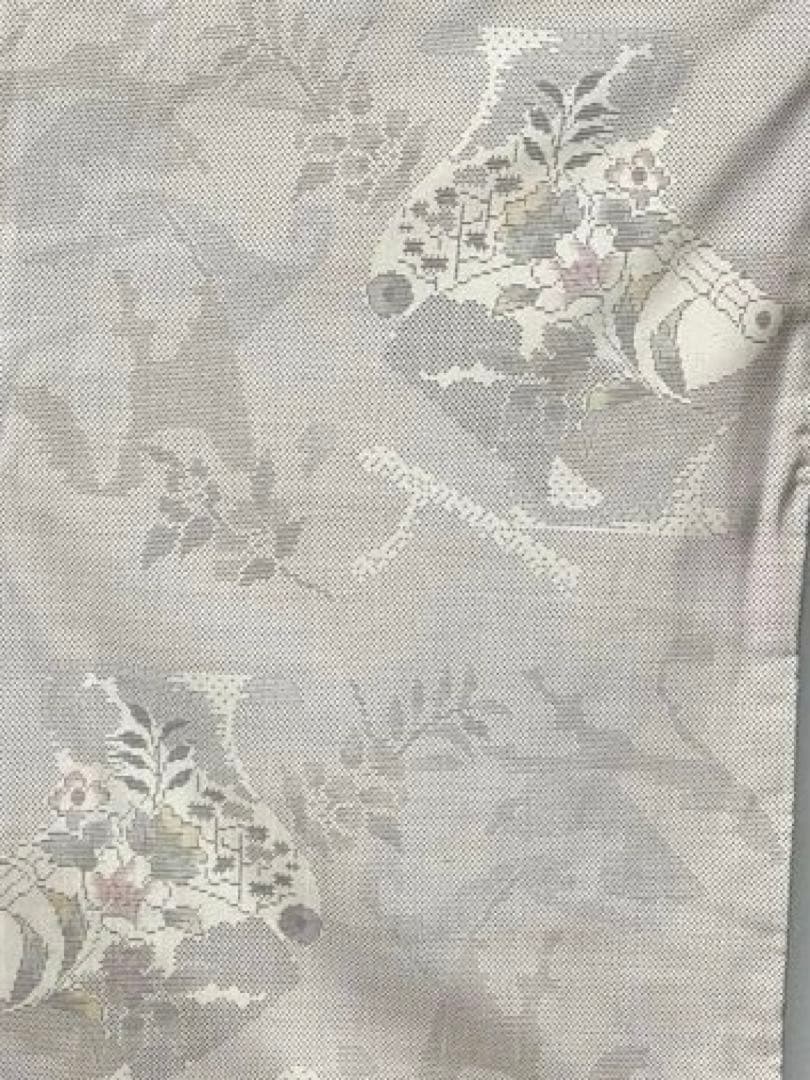 本場白大島紬　花模様　正絹　着物　袷　しつけ糸付き未使用極美品