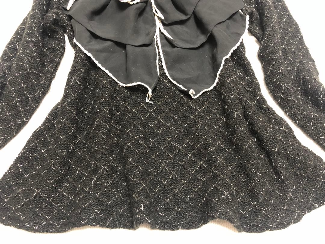 axes femme☆ビッグリボントップス　キラキラフリルニットトップス