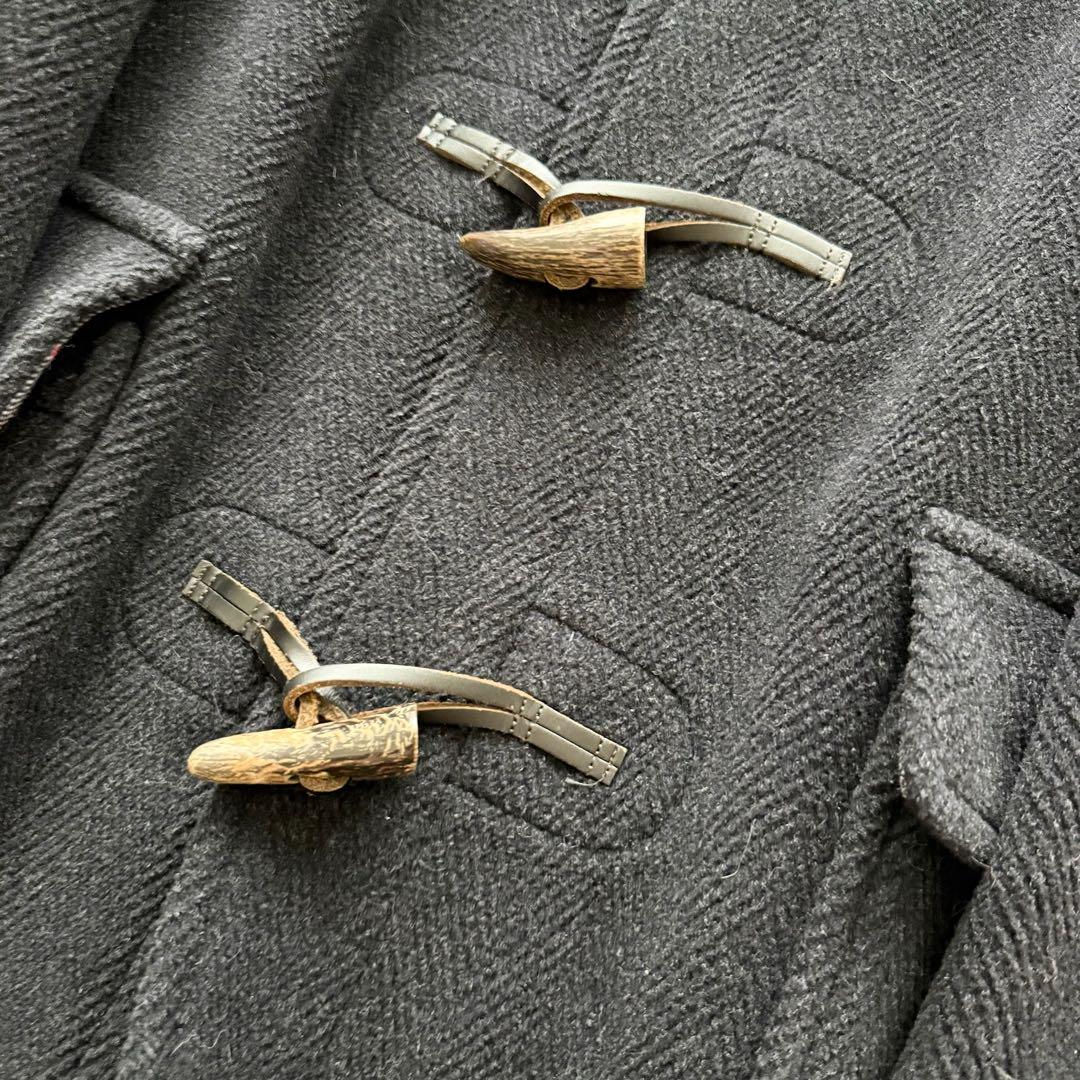 【バーバリーズ】ダッフルコート　ムーアブルック　ノバチェック ヘリンボーン　黒