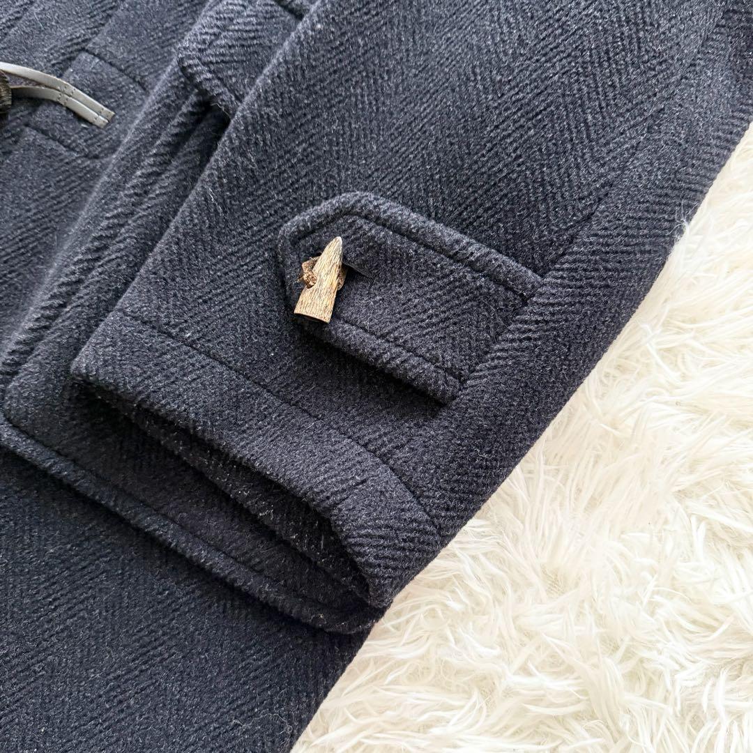 【バーバリーズ】ダッフルコート　ムーアブルック　ノバチェック ヘリンボーン　黒