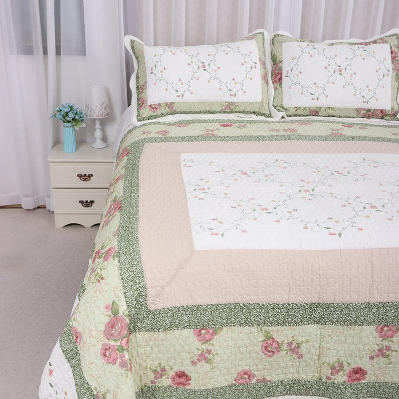 キルトベッドカバー3点セット綿マルチカバー キルティング  lsyy03