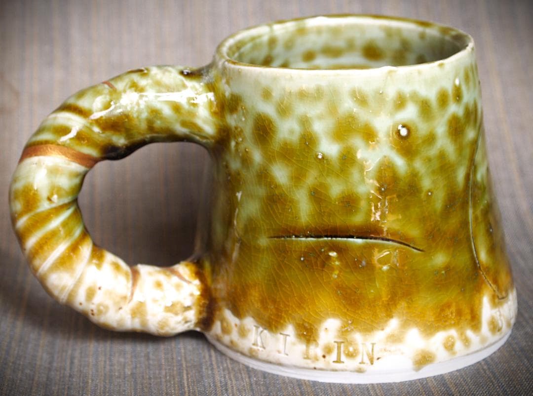 希少作★鯉江良二★織部マグカップ★KIRIN　MUG　COLLECTION