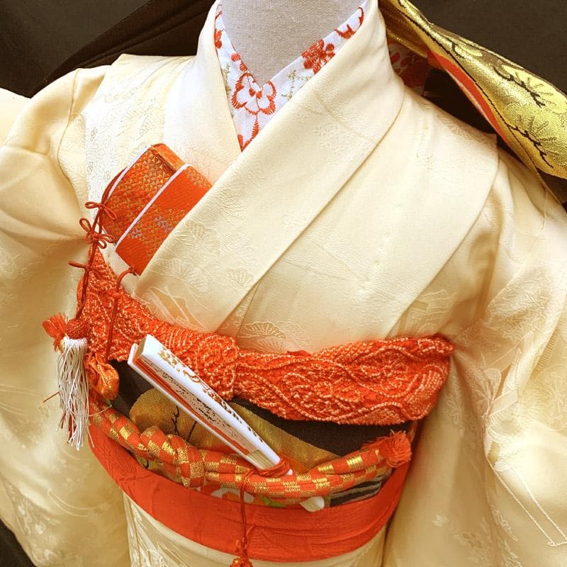 508ag30■七五三 七歳 女児 着物&袋帯&長襦袢 色無地　ふくよか■美品