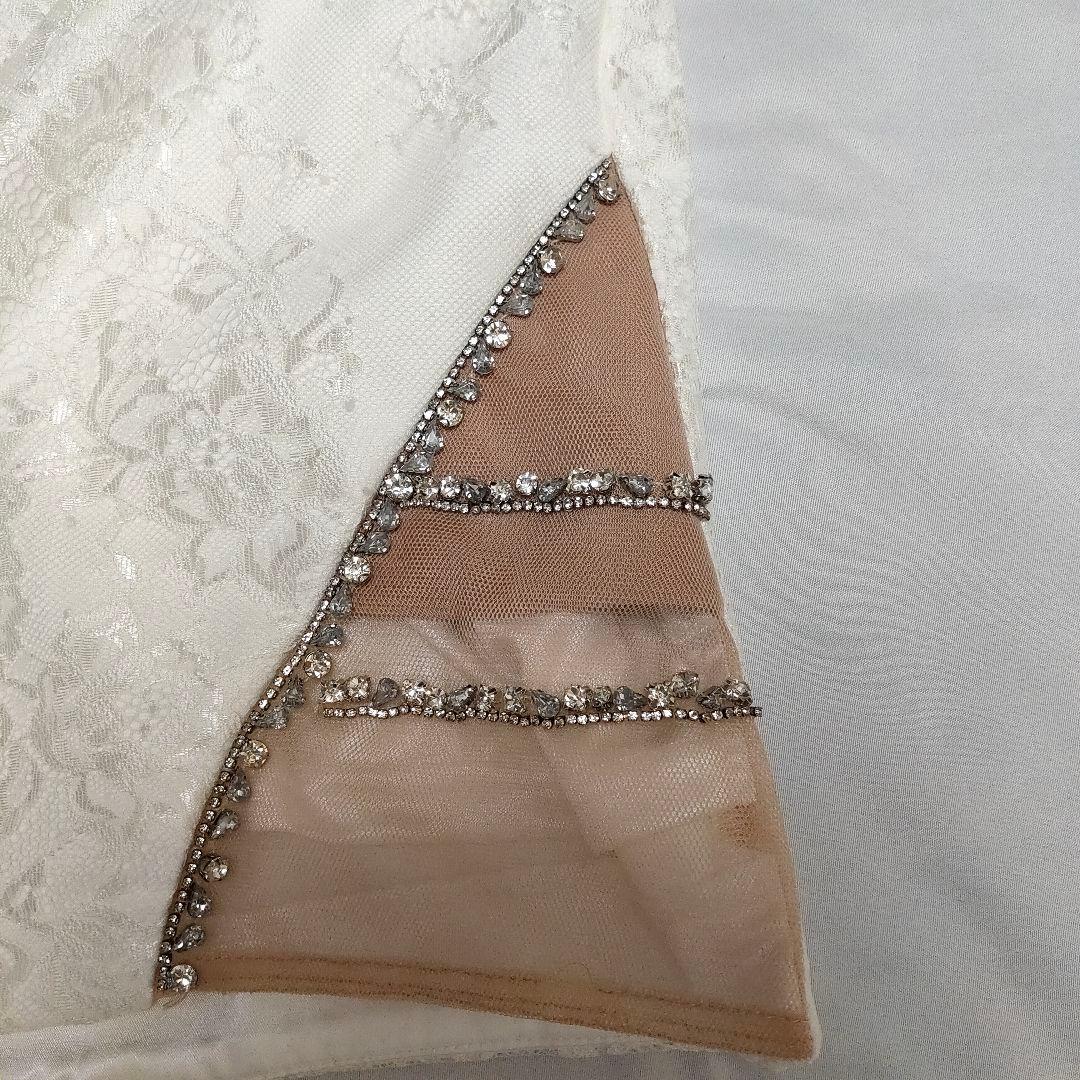 ローブドフルール フロントジッパーｘサイドチュールタイトミニドレス ホワイト