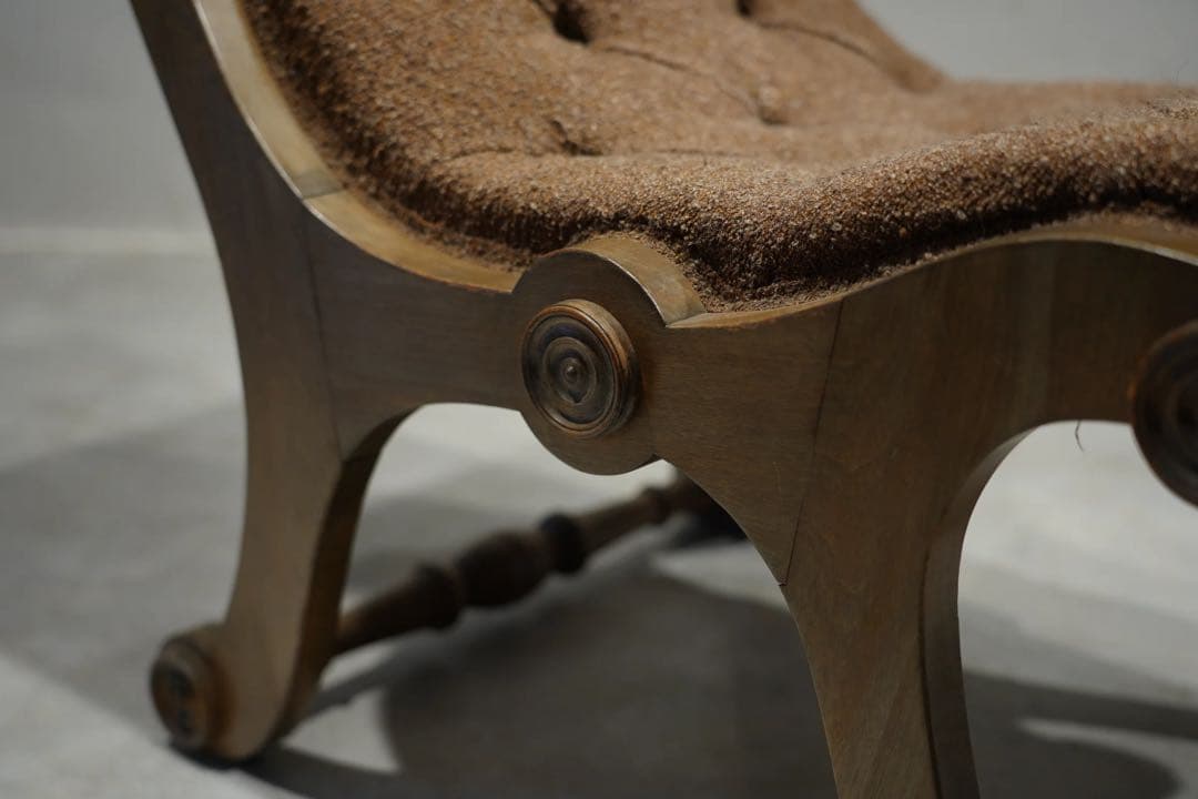 英国　イージーチェア　スリッパチェア　X frame chair アンティーク