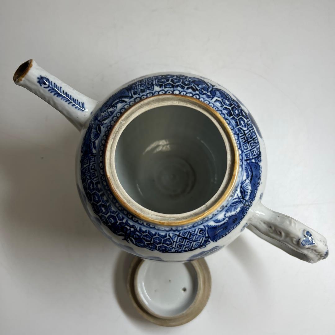 中国清時代　新渡急須　幅約21.5㎝　東Y7-1219☆1F