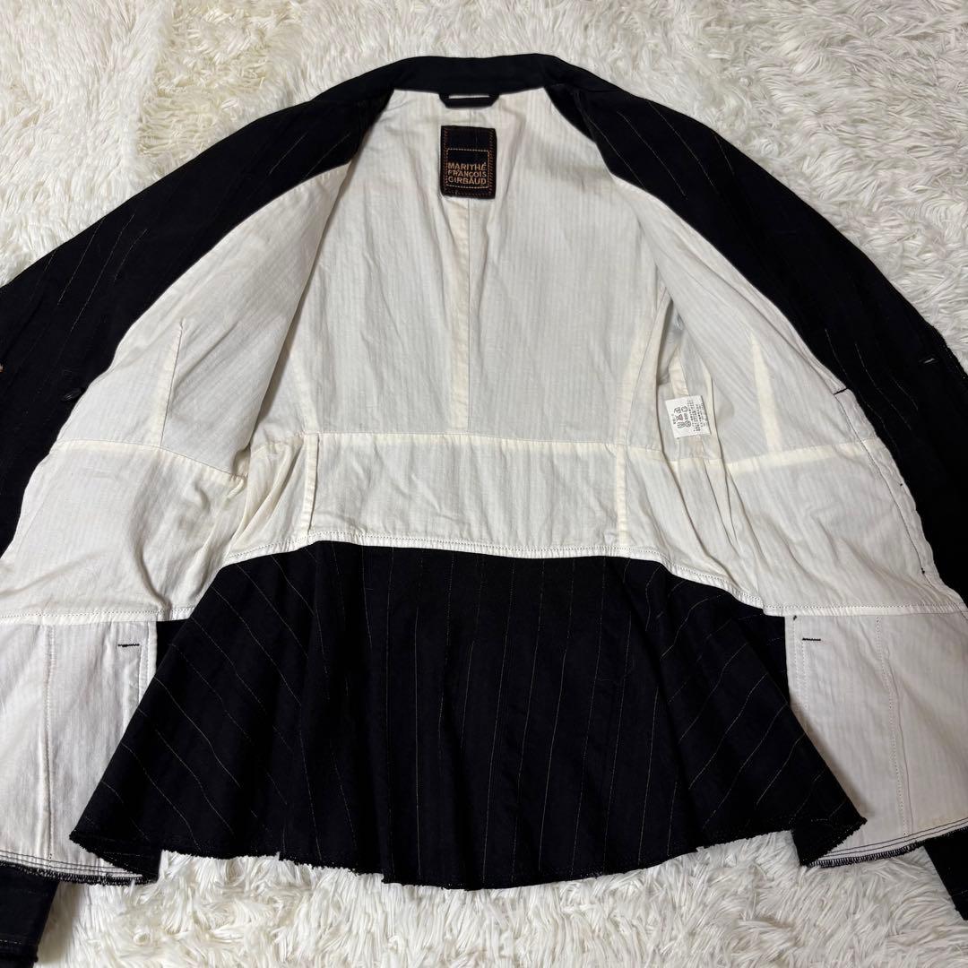 希少美品✨ジルボー デザイン テーラードジャケット 刺繍　フリル ブラック