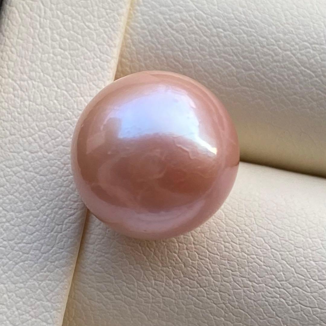 お客淡水エジソンパールネックレス　13.2mmブラウンピンクPT564