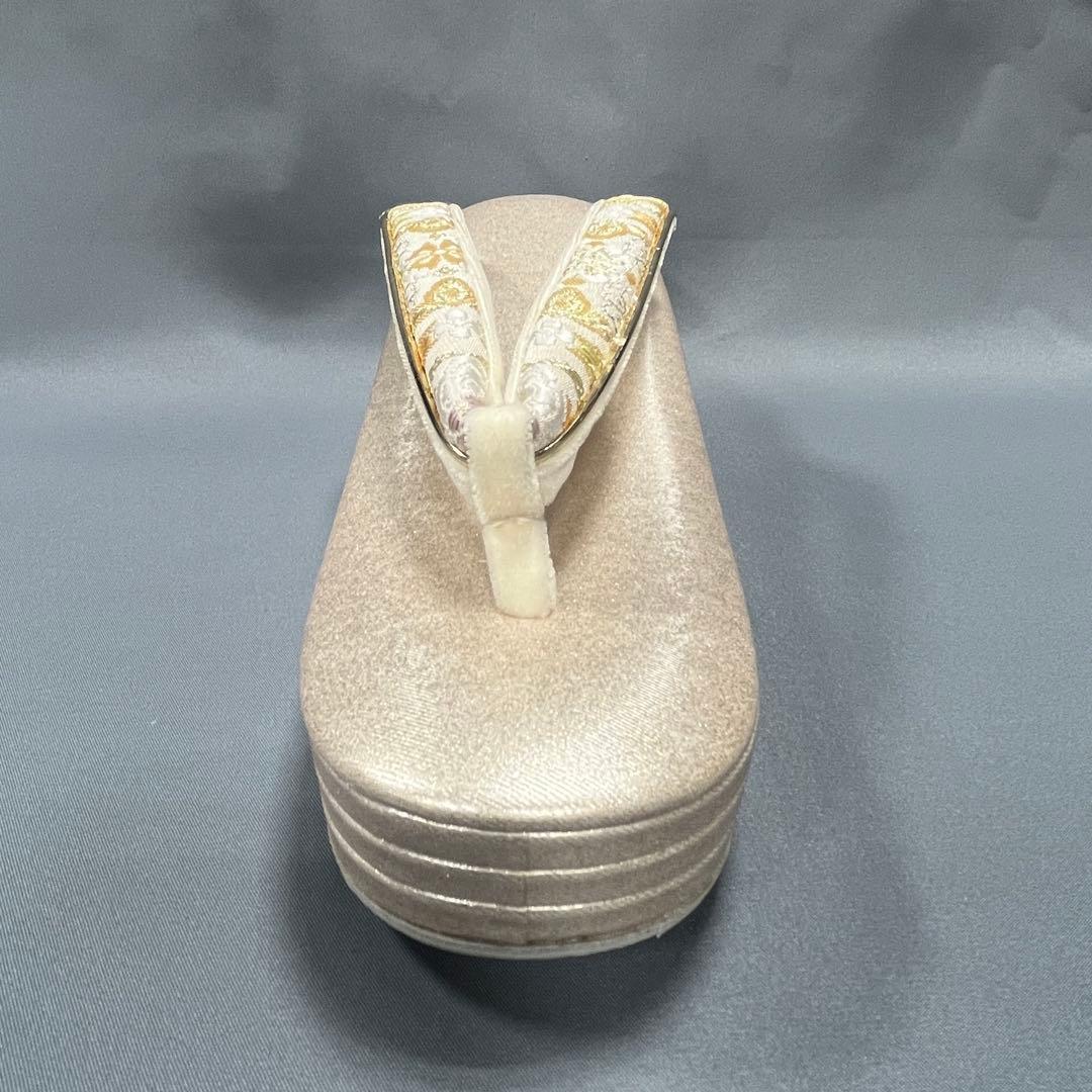 草履バックセット礼装用　西陣帯地使用　厚底草履24cm ソフト鼻緒裏　彩ブランド