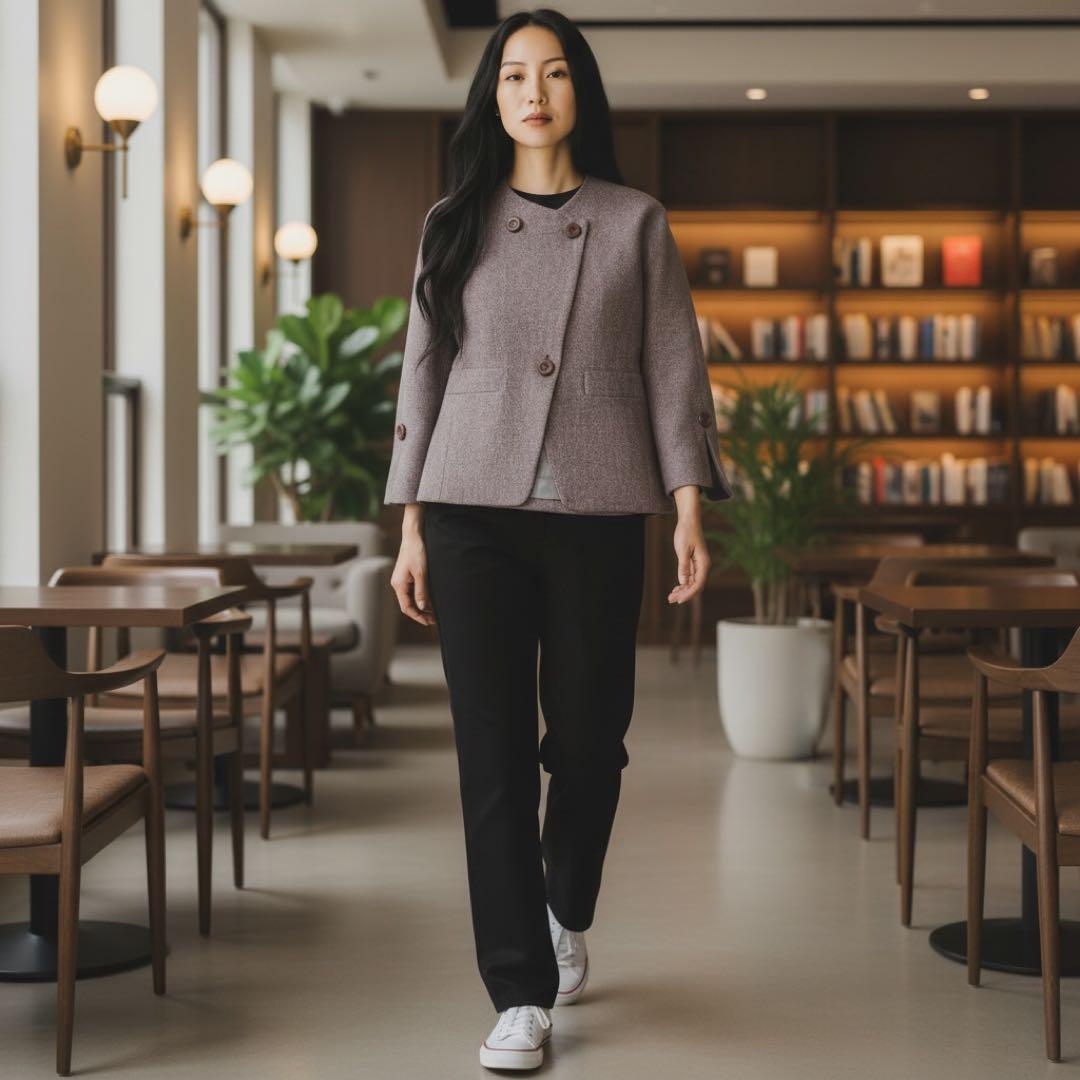 希少✨クリスチャンディオール ノーカラー ツイードジャケット カシミヤ混