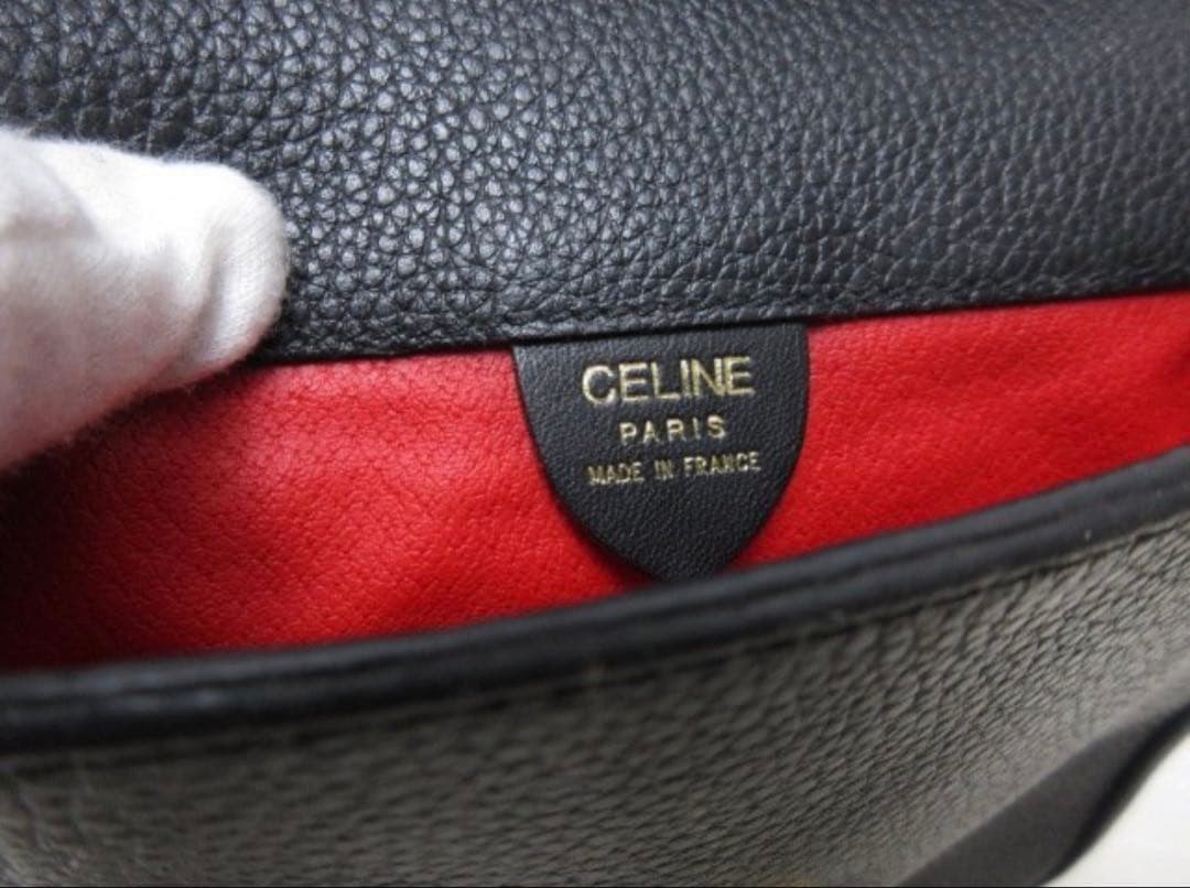 セリーヌ　ヴィンテージショルダーバッグ　ブラック