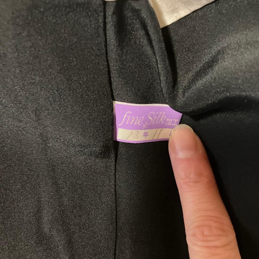 付下げ？　袷　黒地　モダン柄