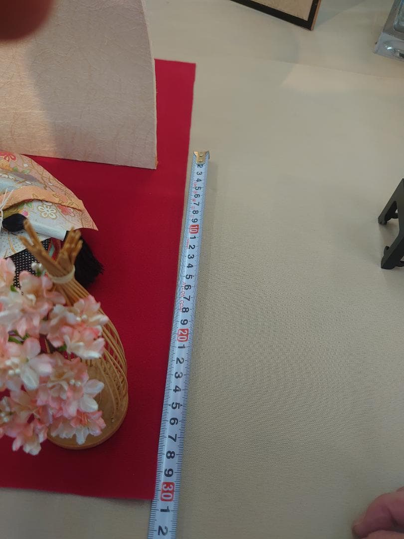 ●新品●　おひなさまセット　紬風衣装と和紙屏風