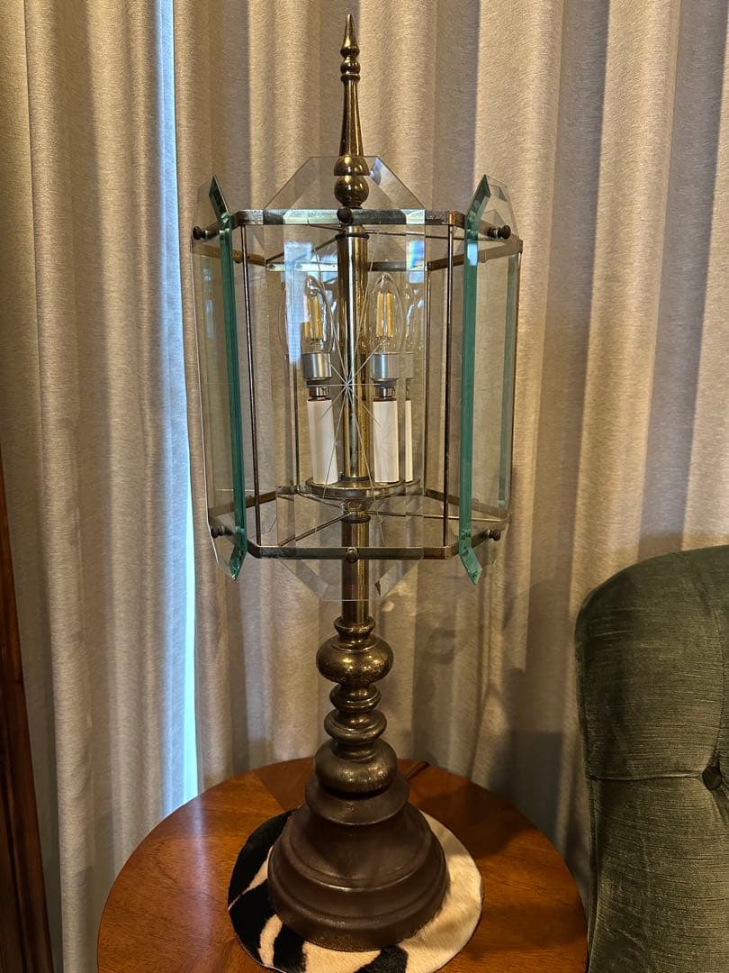 1950年代アメリカ製　サンバースト ガラスシェード　ランプ　ミッドセンチュリー