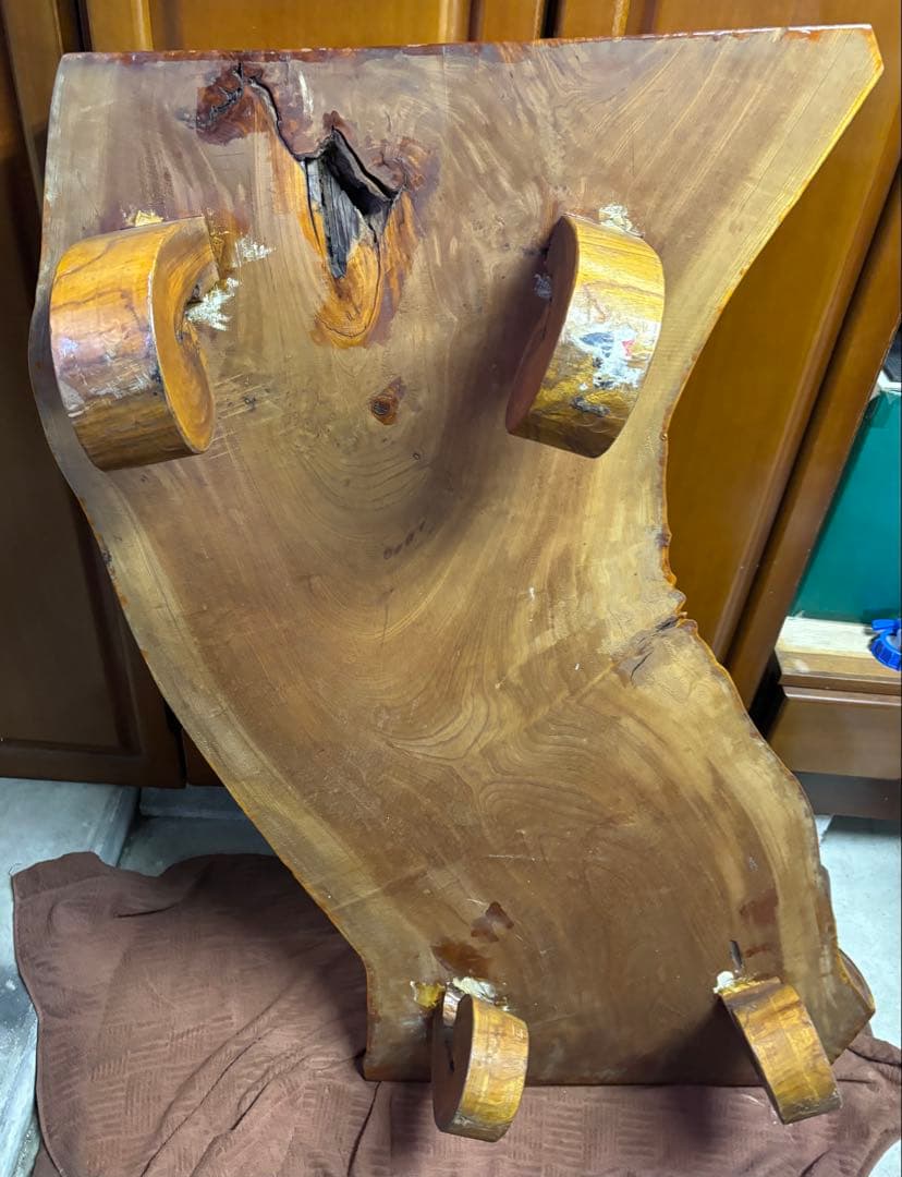 けやき(欅)無垢材、一枚板の座卓　大型！ビッグサイズ！デカい！約30kg！重い！