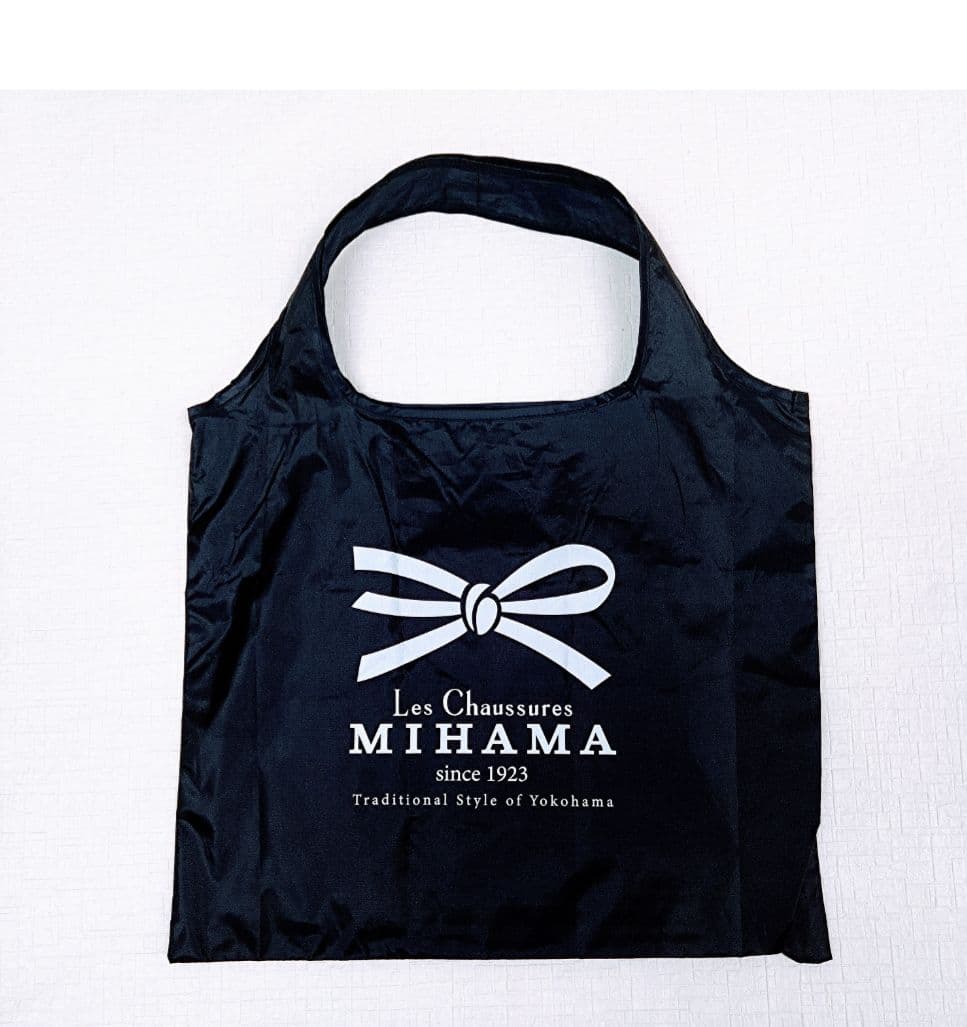 【美品】MIHAMA リボン付きカッターシューズ ネイビー　エコバッグ付