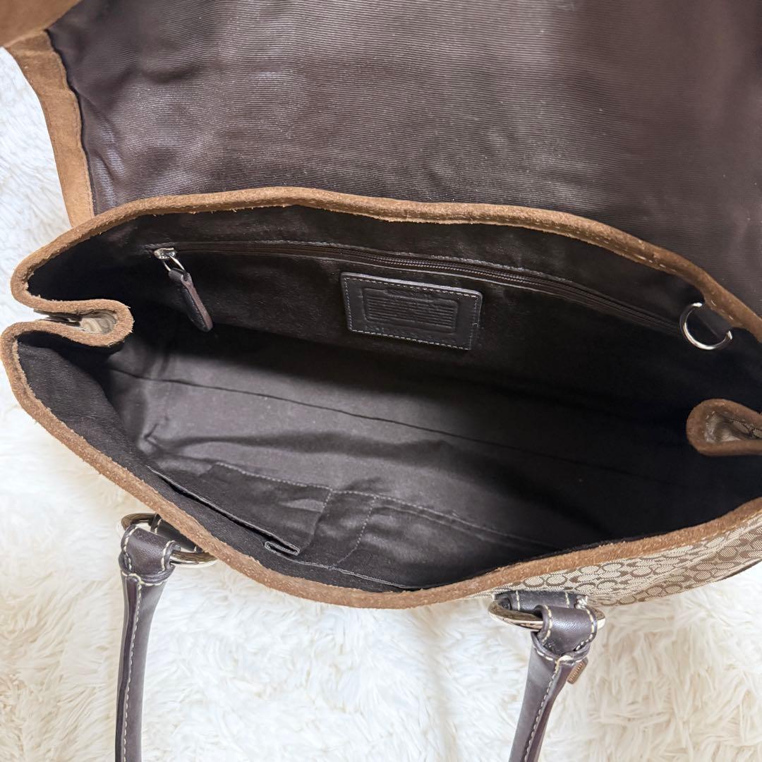 coach ソーホー　スエード　ハンドバッグ　ミング　シグネチャー