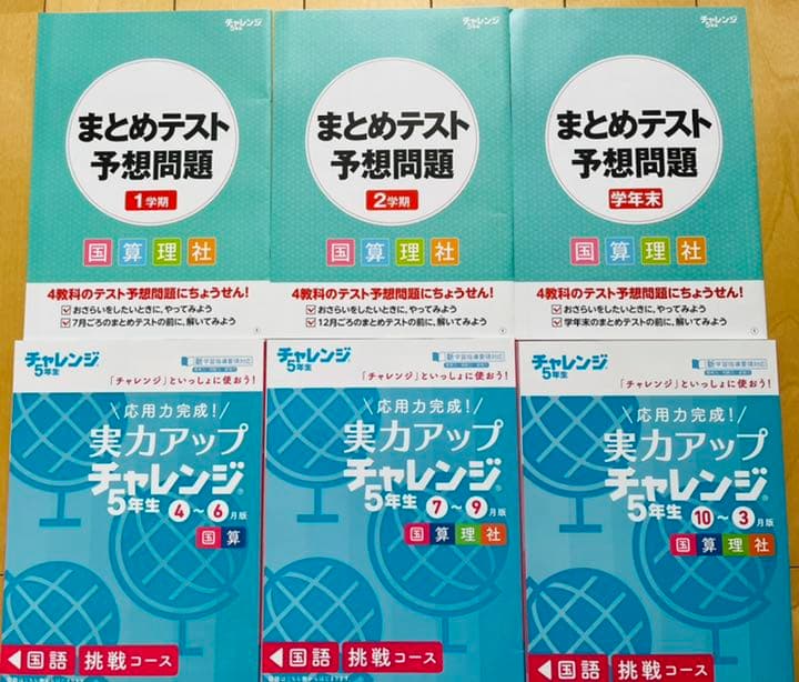 進研ゼミ 小学講座 5年生 4教科1年間分（4月号〜3月号）