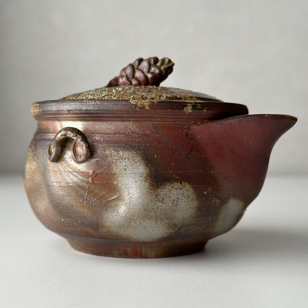 福田一楽 備前 茶器 窯変 宝瓶 松ぼっくり