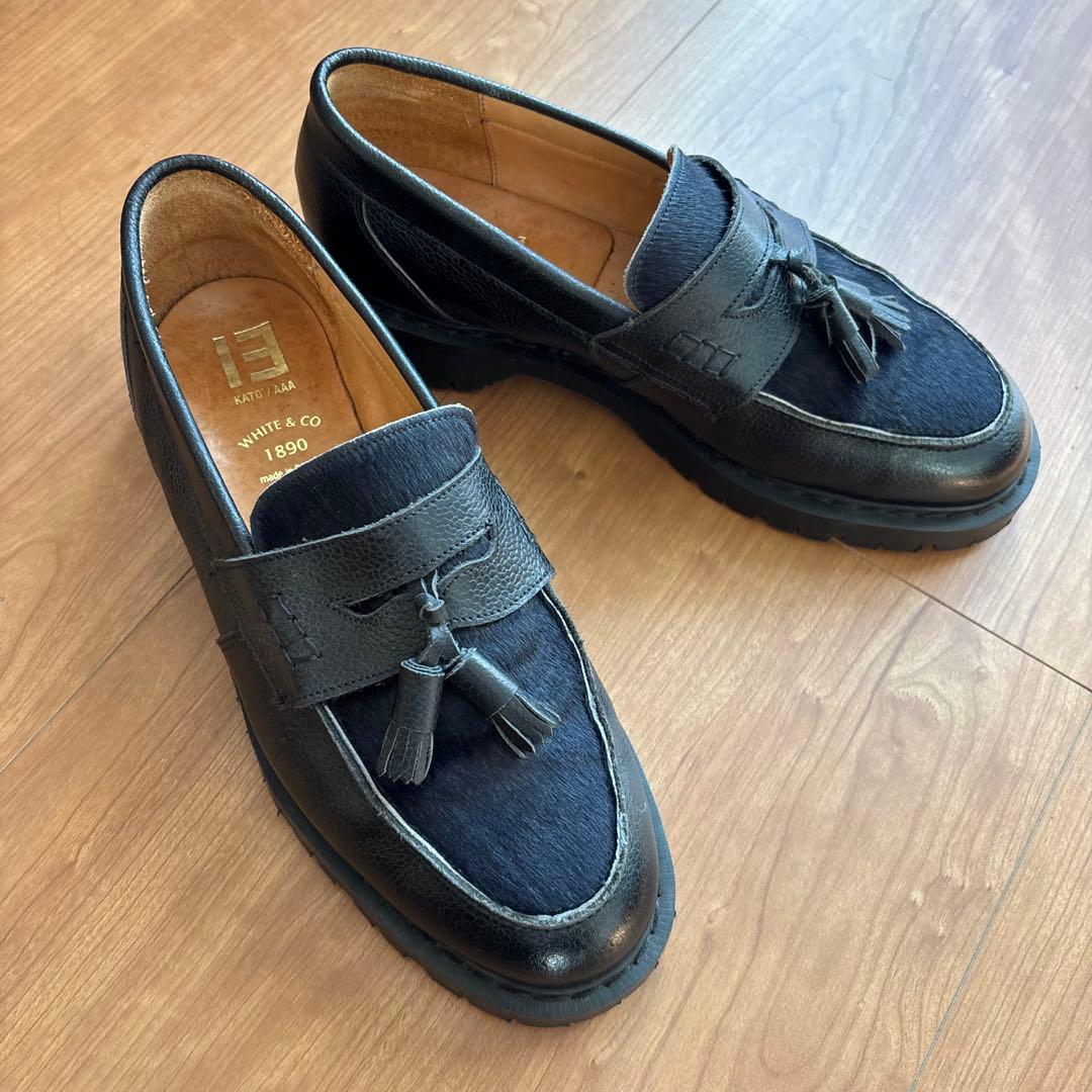 断捨離なう様 英国製 WHITE & CO KATO'別注タッセルローファー 黒