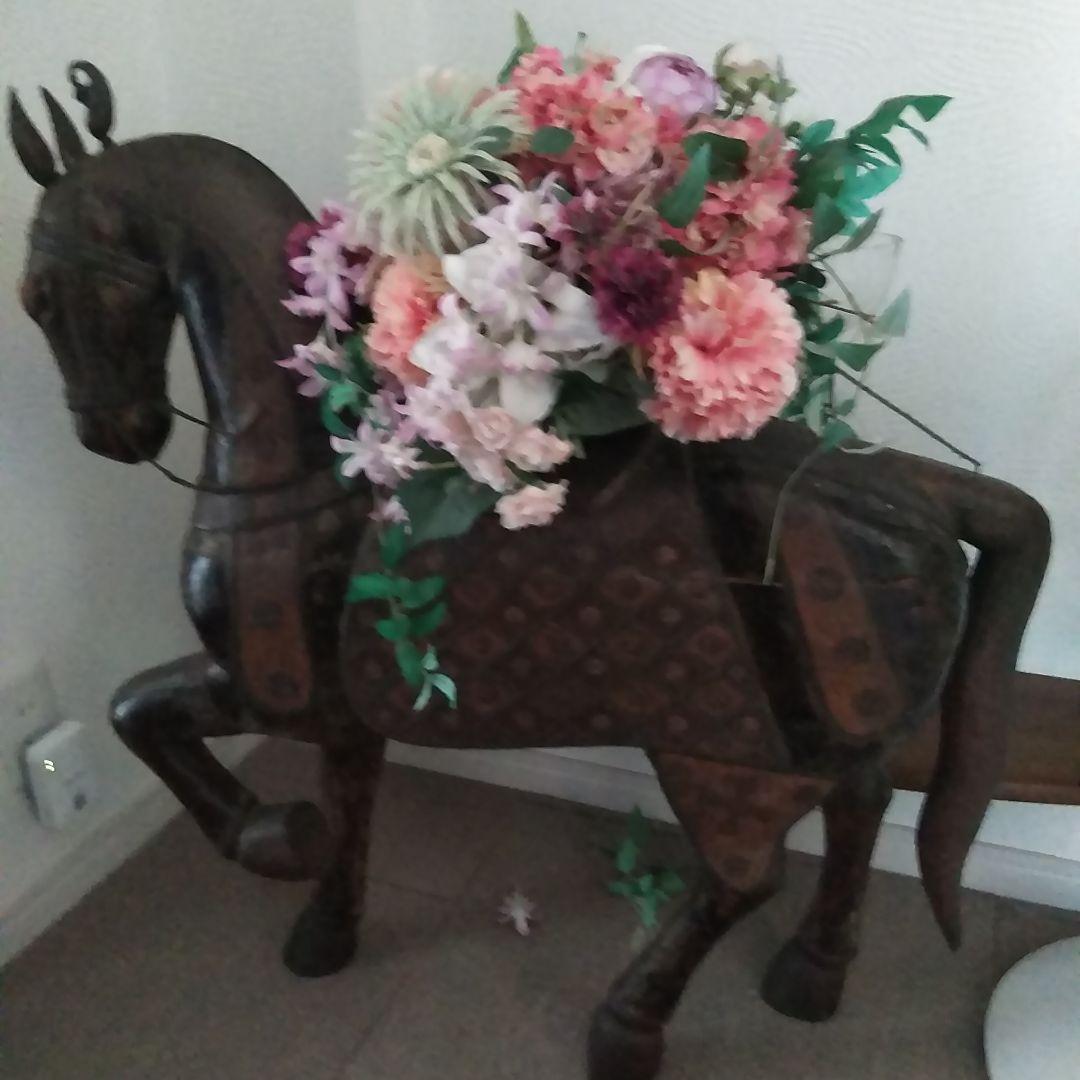 木製　馬の置物　アンティークインテリア