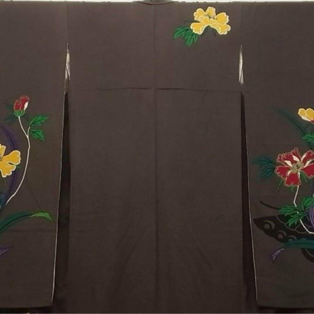 大特価SALE中★振袖フルセット【9点】★成人式★蝶々柄★モダン★正絹