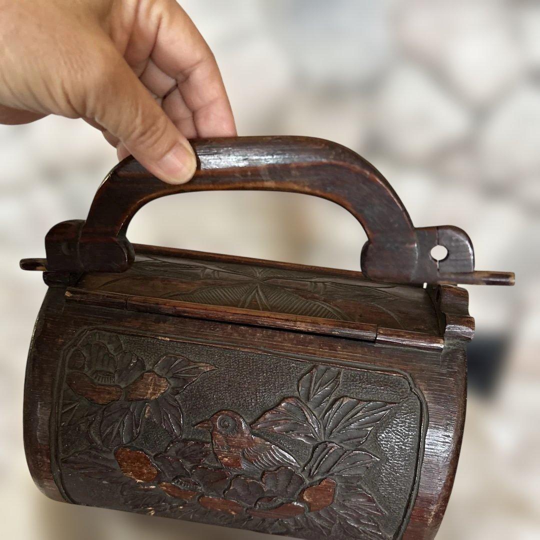 竹　バッグ　中国？　骨董品　アンティーク
