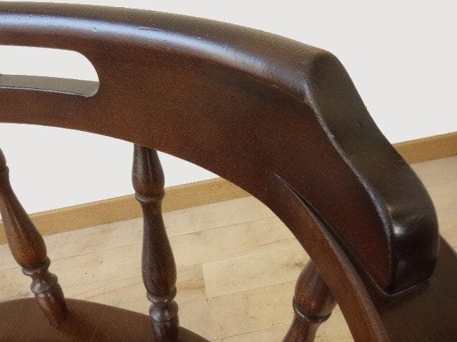 飛騨産業　キツツキ　穂高　アームチェアーB　イス　椅子　 木製　再塗装済ＵＳＥＤ