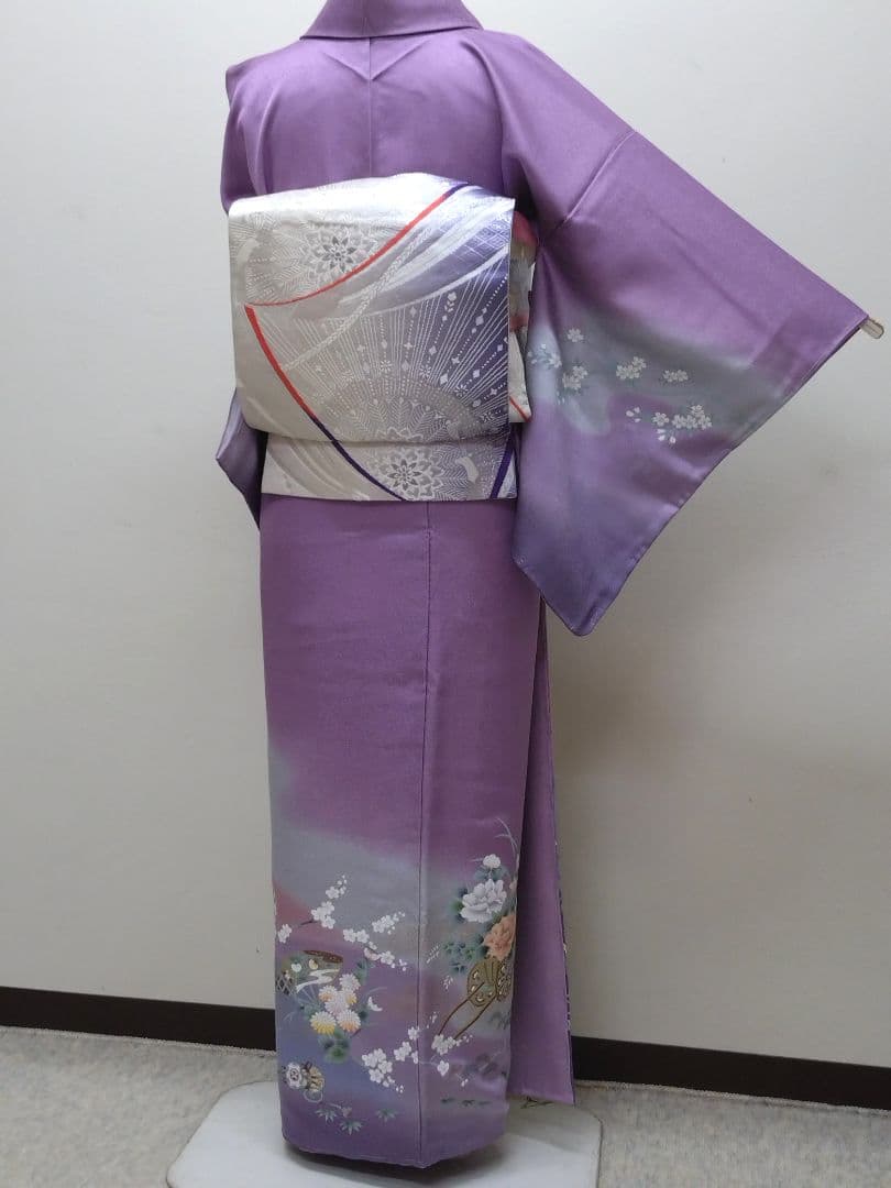 933　半額セール　正絹　未使用・高島屋誂え　紫系　高級訪問着　4点フルセット