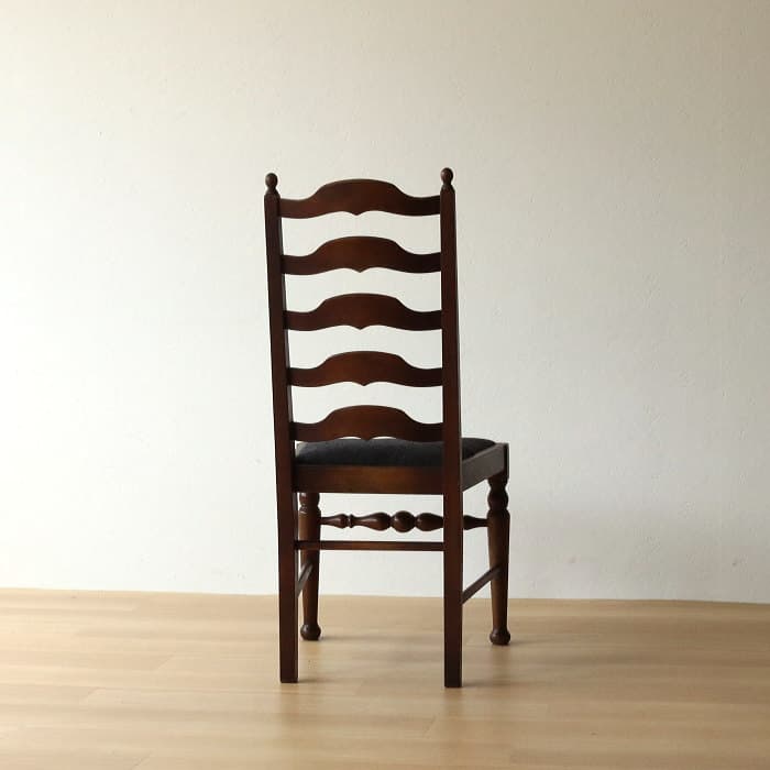 アンティーク　ハイバック　ダイニングチェア　ろくろ脚　オーク材　レトロ