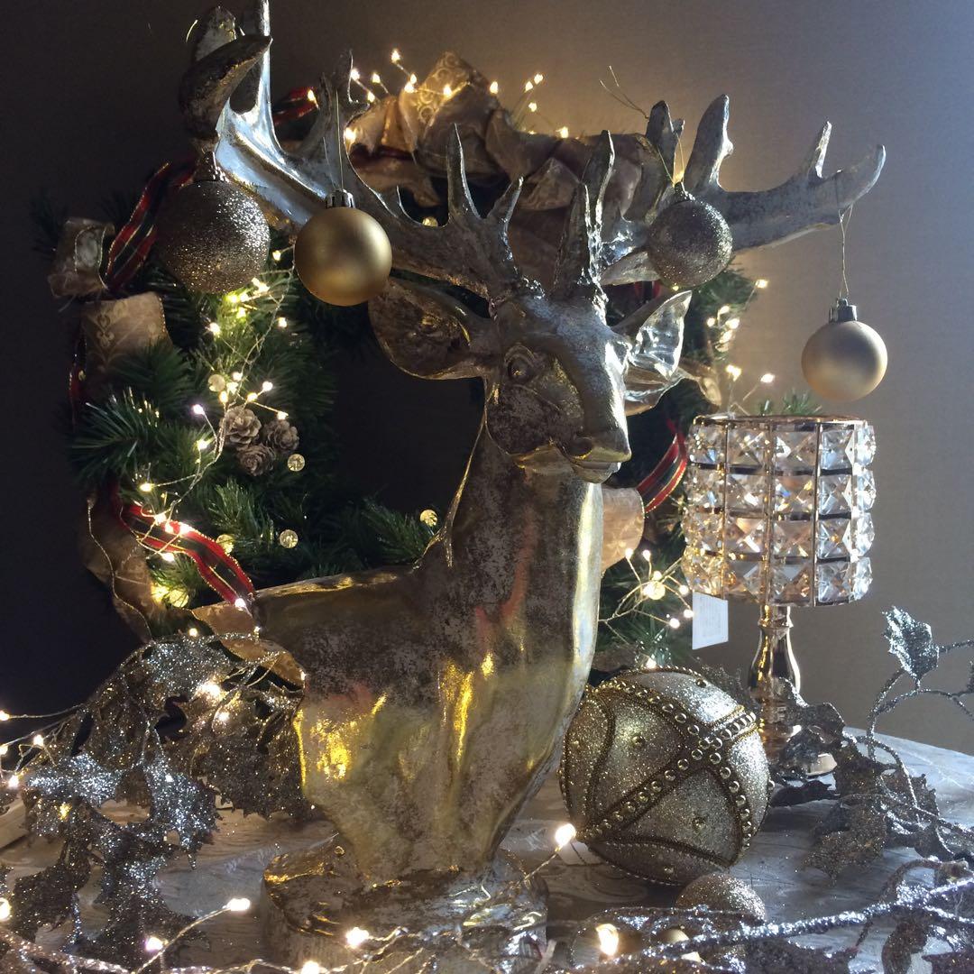 ホワイトゴールド トナカイ オブジェ