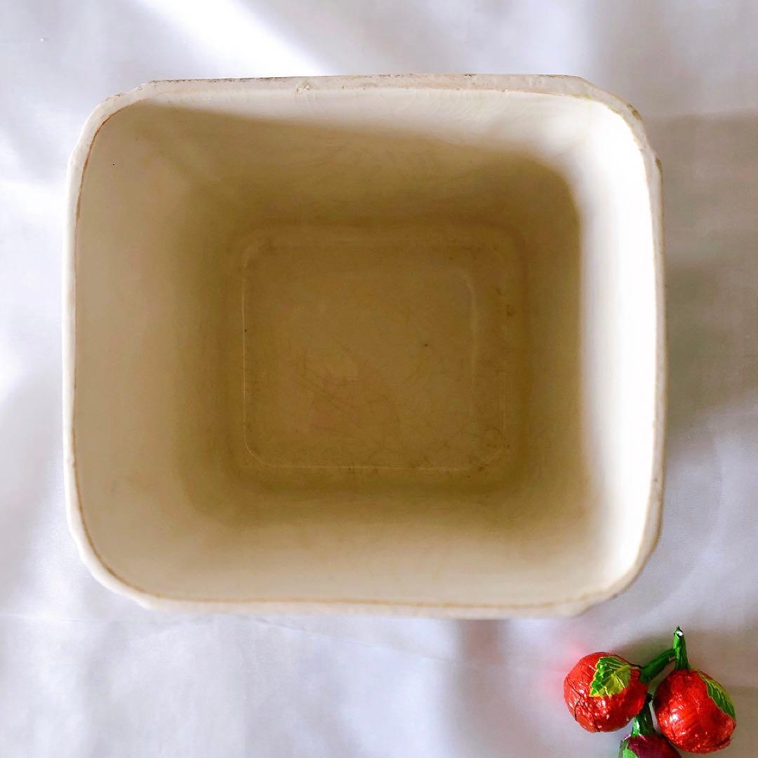 HBCM ベアン クレイユエモントロー バスク柄陶器キャニスタ アンティーク