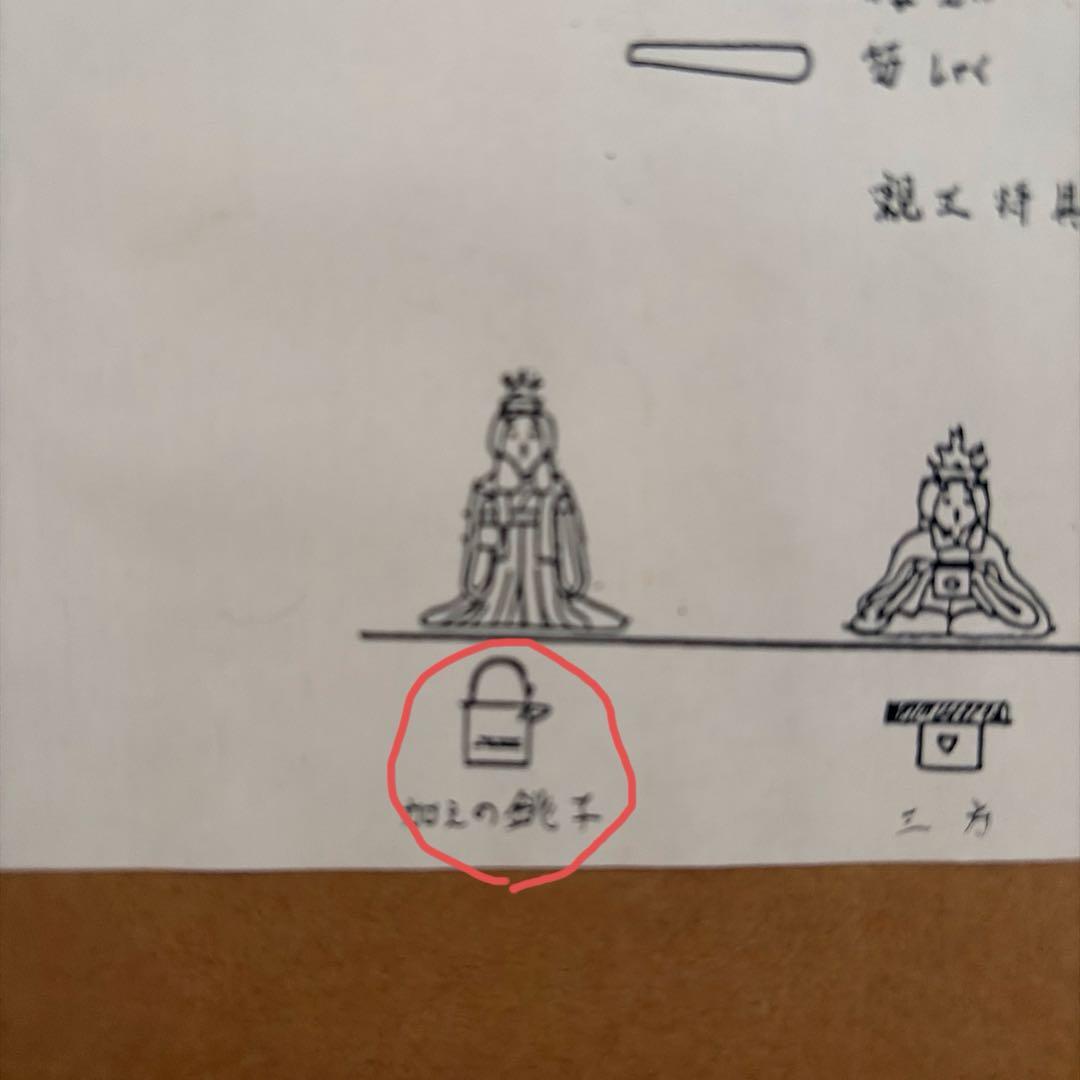 雛人形 5体セット　台座屏風　羽はたき付き