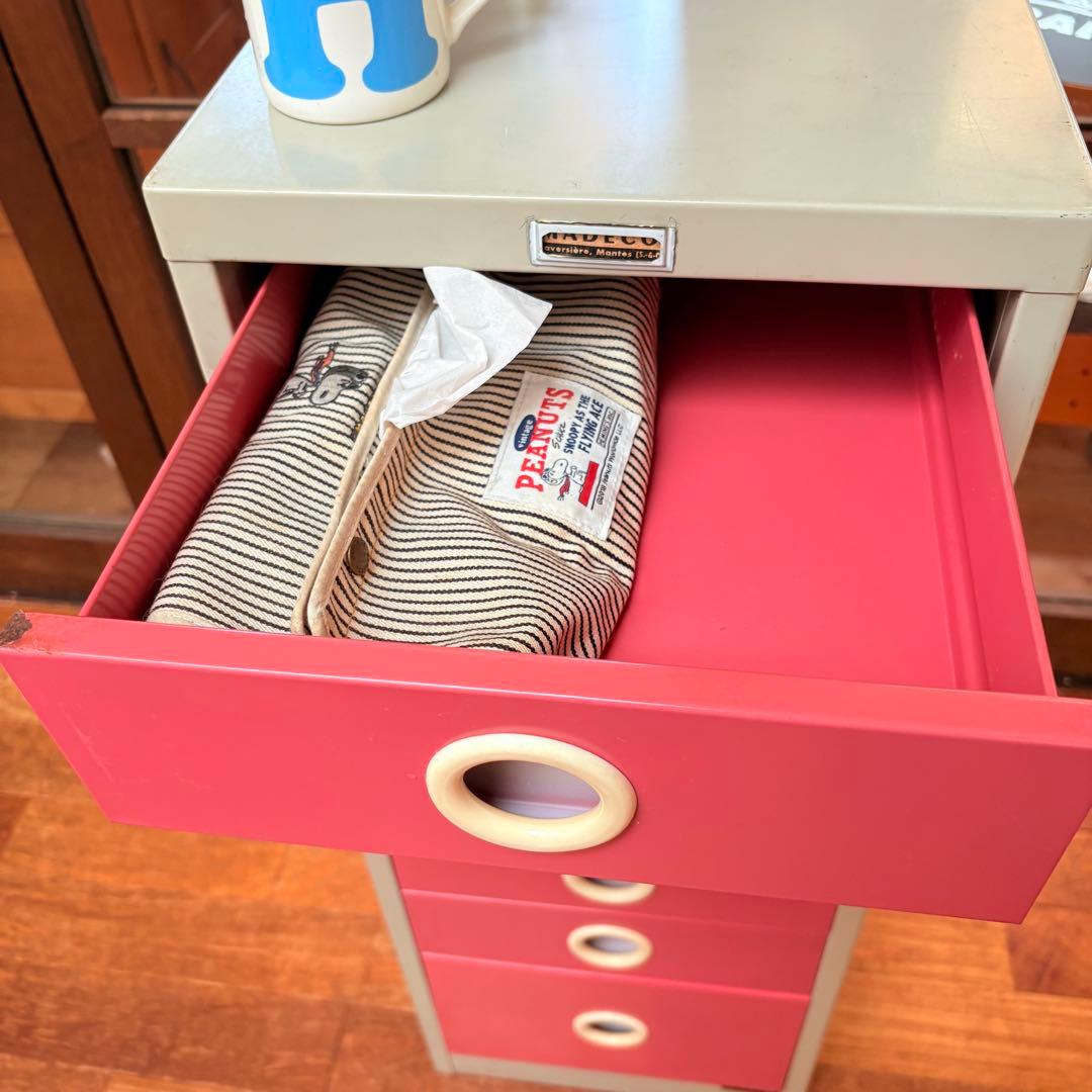 【送料込】【かわいい収納】レトロ7段チェスト 国産スチール製