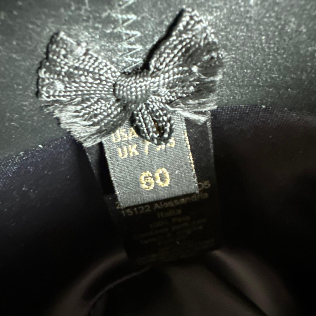 ボルサリーノ　ネイビー　ウール フェルトハット リボン　イタリア製　60cm