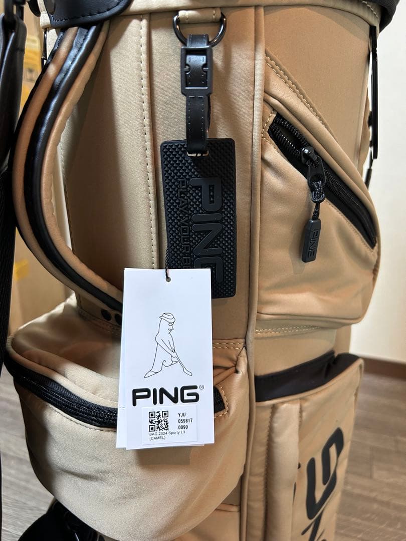 PING 自立式キャディバッグ　未使用品　10ポケットで収納力抜群！ベージュ
