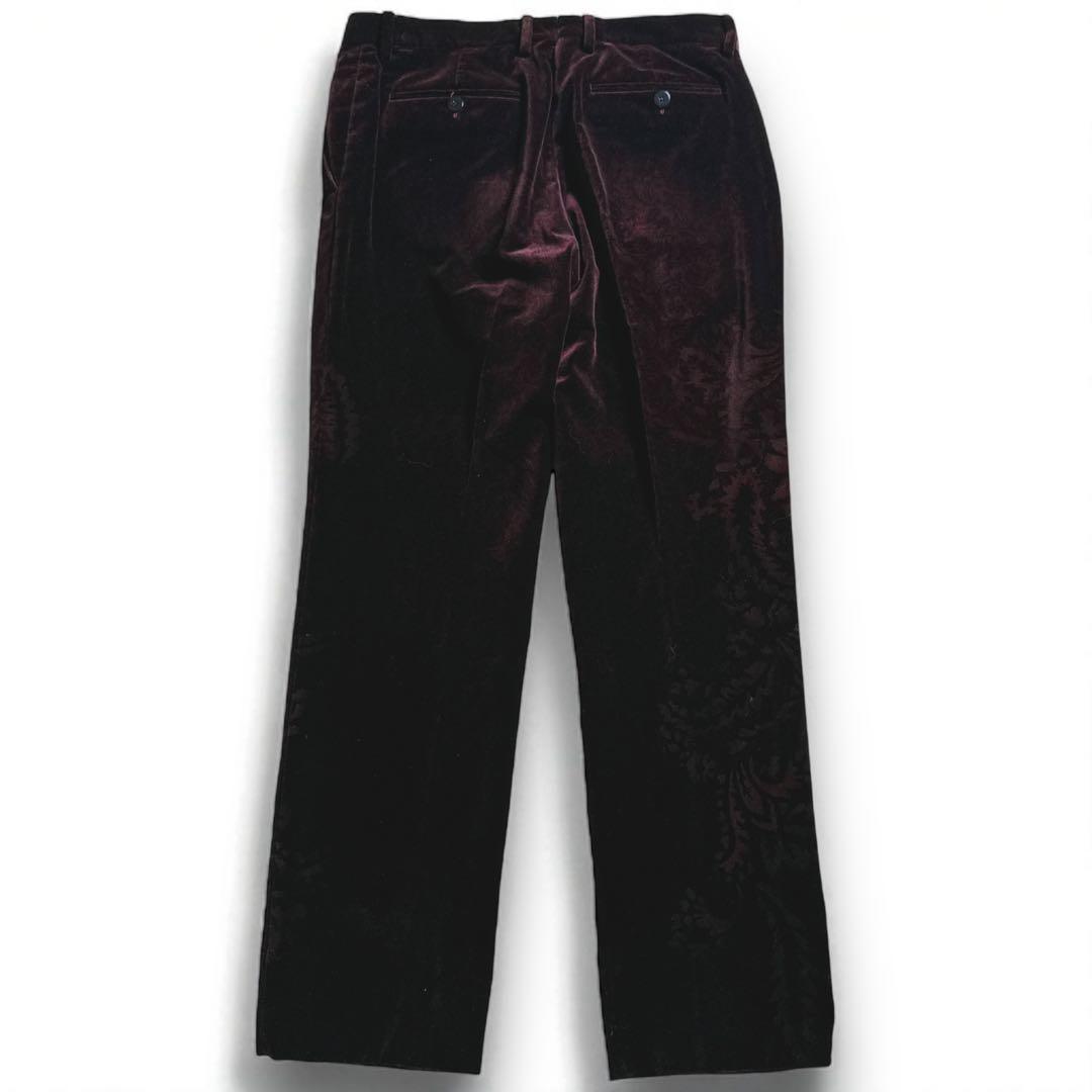 【高級伊製】ETROエトロ ペイズリー総柄ベロアセットアップ スーツ XL