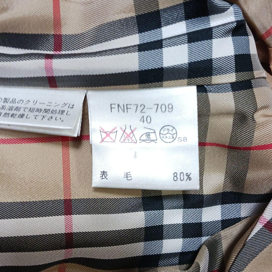 バーバリーブルーレーベル　ウールロングコート　ノバチェック　キャメル　サイズ40