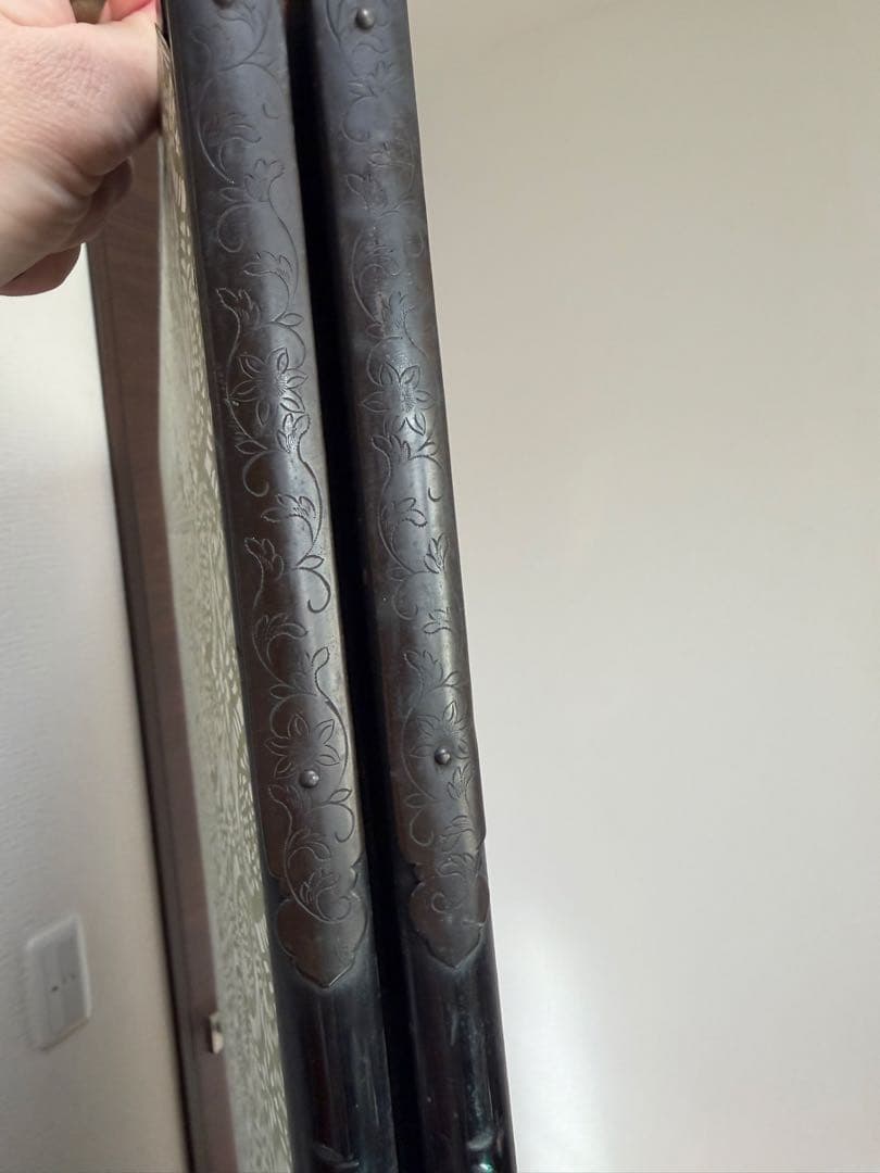 伝統的な日本屏風 大型 金屏風 二曲屏風 アンティーク