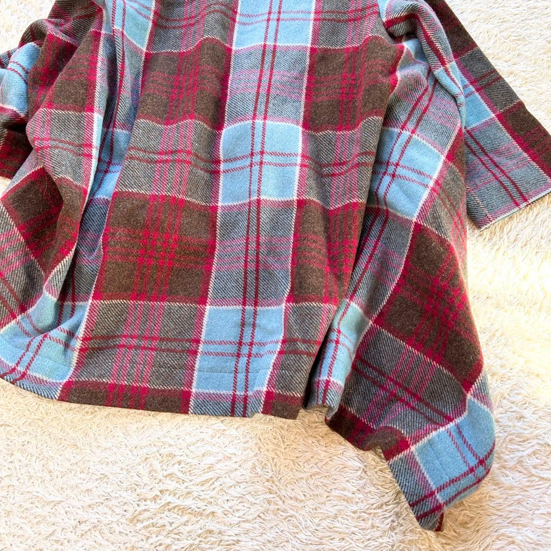 極美品✨ヴィヴィアンウエストウッド 変形ポンチョコート チェック マフラー付き