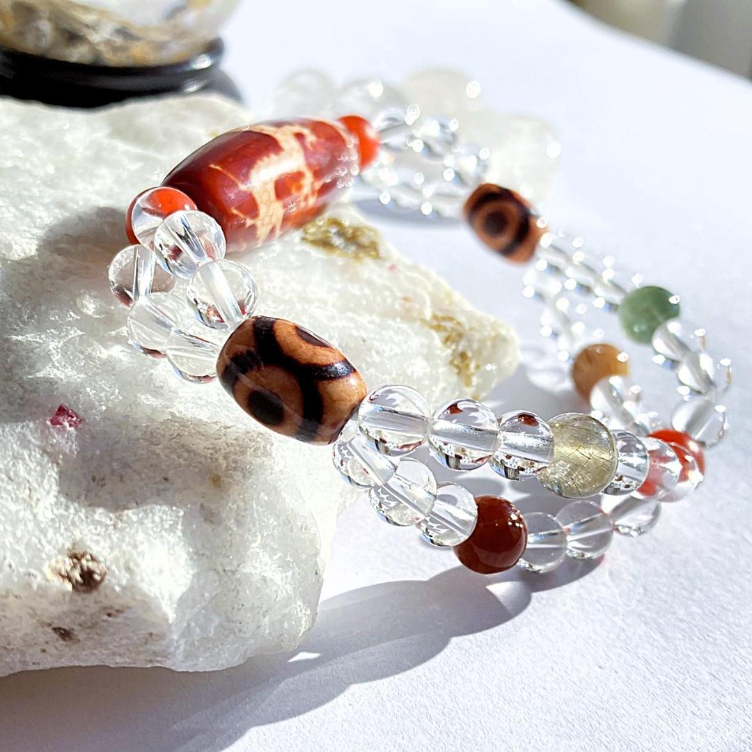 【二連でパワーアップ】天珠 福寿禄 天然石ブレスレット