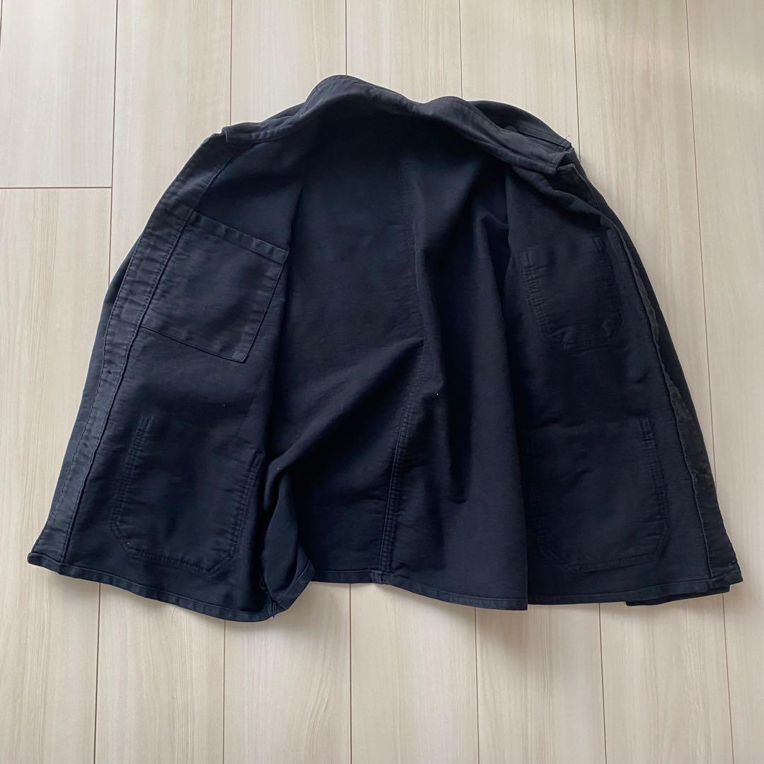 50s ブラックモールスキン フレンチワークジャケット 黒