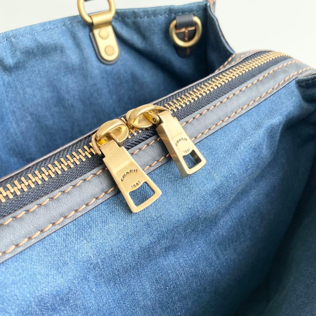 コーチ ローグ Rogue ティーローズ ハンドバッグ デニム 激レア 日本限定