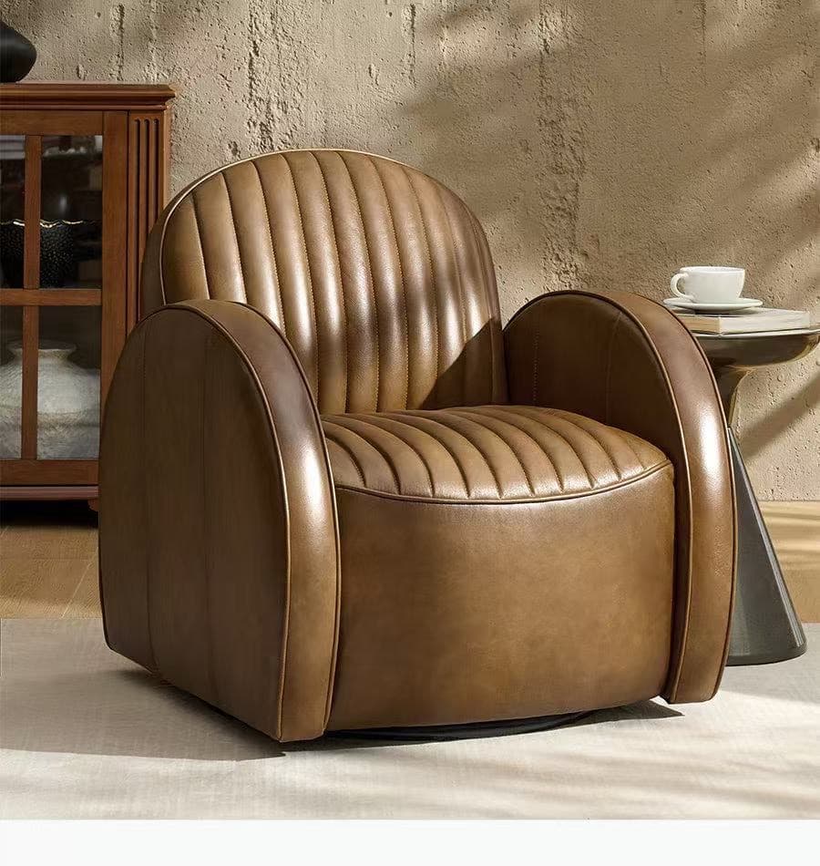 レザー風アームチェア 本革