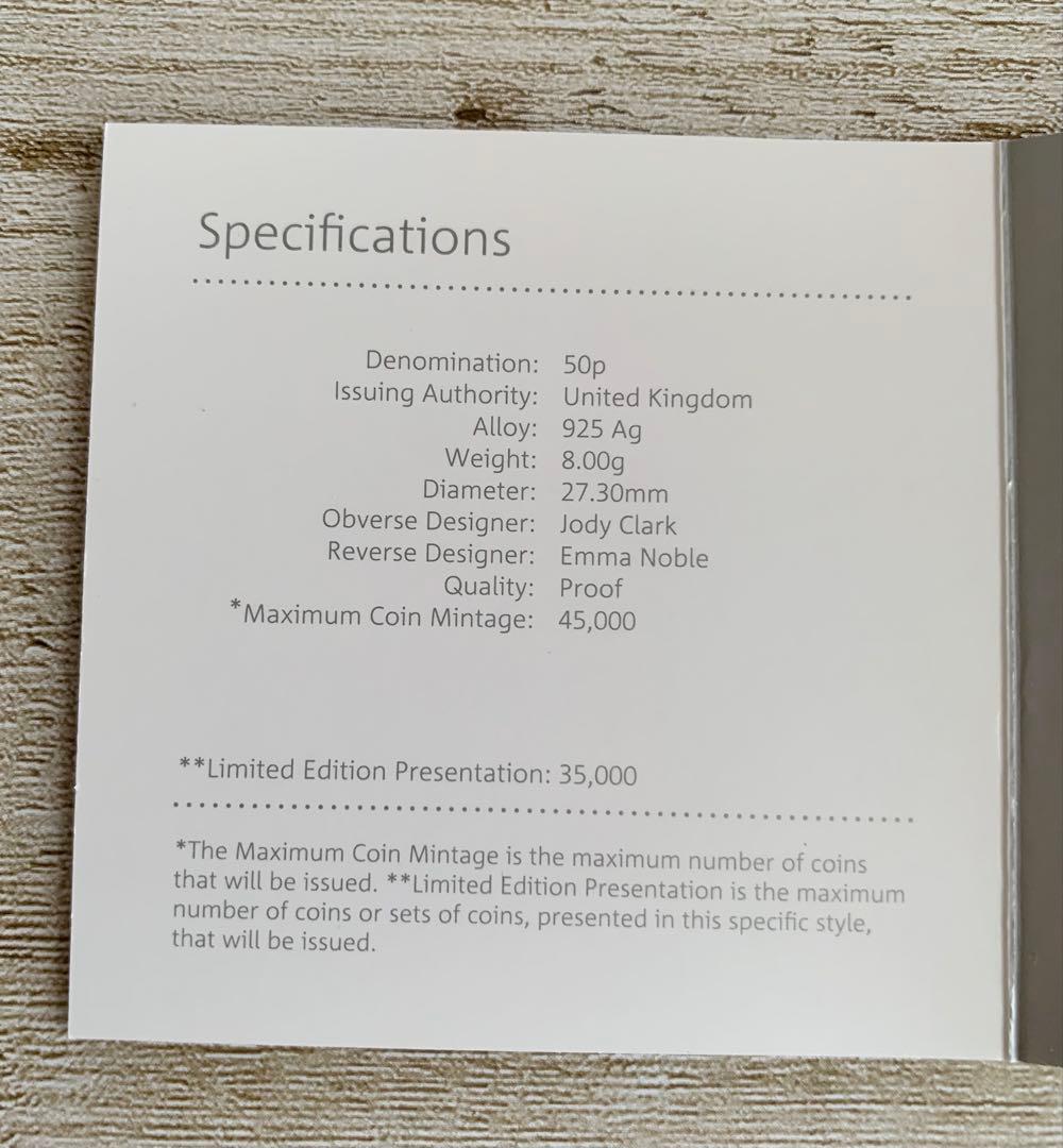 2018年 フロプシー プルーフ銀貨 ビアトリクスポター ピーターラビット